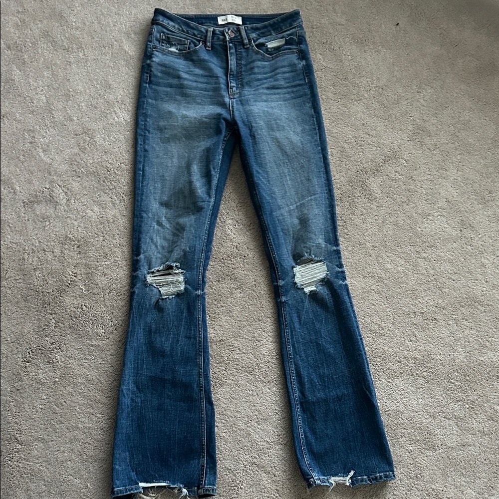 BKE Blue Distressed Boot Cut Jeans